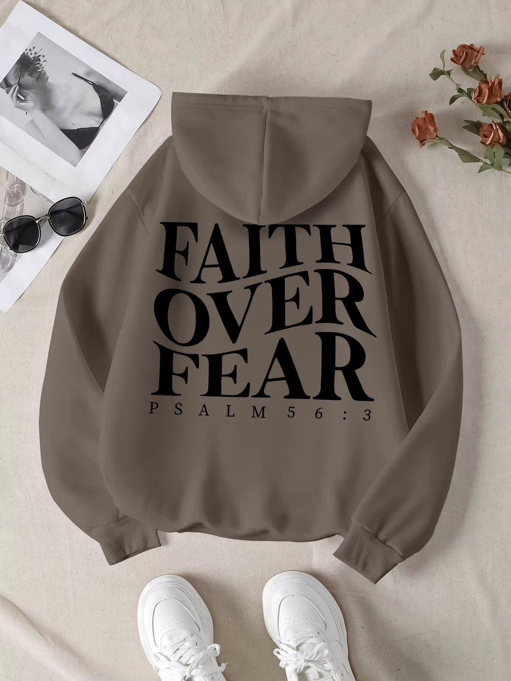 Faith over Fear Christian Hoodie Christian Hoodie Jesus Hoodie Fashion Hoodie Bible Verse Men and Women Can Be Aesthetic 2024
