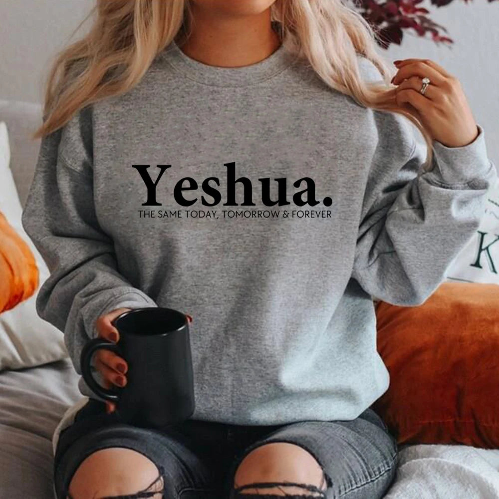 Vintage Yeshua Christian Sweatshirt Christian Apparel Faith Gift Women Worship Sweatshirt Christian Hoodie Jesus Pullovers Top
